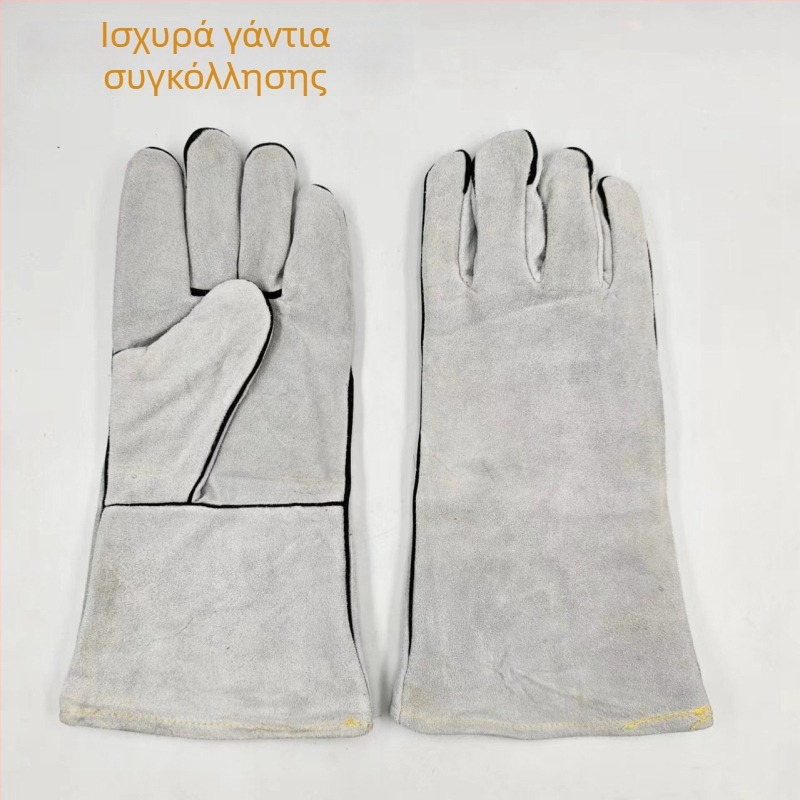 Μακριά γάντια συγκόλλησης από δέρμα βοδινού, με προστασία από σπινθήρες και θερμική μόνωση, για γενικές εργασίες συγκόλλησης