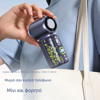 Φορητός χειρός ανεμιστήρας με επαναφορτιζόμενη USB μπαταρία 2000–4000 mAh, ψύξη με πάγο, 6 λεπίδες, 5 ταχύτητες, κινητήρας χωρίς ψήκτρες, για εξωτερική χρήση