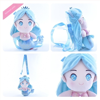 Capelon γοργόνα πριγκίπισσα τσαντάκι ώμου από plush για κορίτσια — υλικό: plush, γέμισμα: PP βαμβάκι, τύπος plush: υπερ-μαλακός κοντό plush, ηλικία: 7–14 ετών