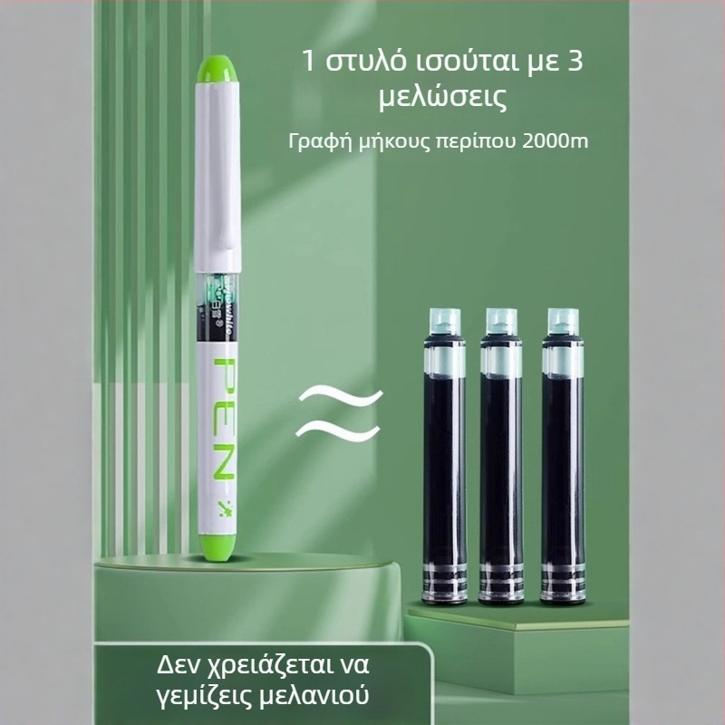 White Snow Μίας χρήσης φοντάν με EF μύτη 0,38 mm, πλαστικό σώμα, άμεση τροφοδοσία μελανιού, μεγάλη χωρητικότητα
