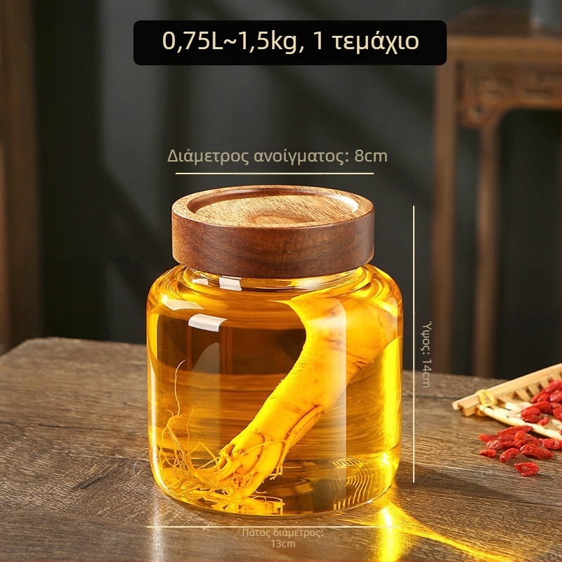 Μπουκάλι κρασιού με καπάκι από ακακία, γυαλί μπόροσιλικό, σφραγισμένο για οικιακό φρούτο κρασί