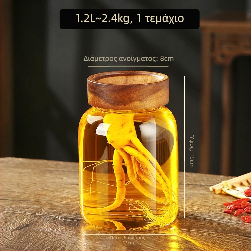 Μπουκάλι κρασιού με καπάκι από ακακία, γυαλί μπόροσιλικό, σφραγισμένο για οικιακό φρούτο κρασί