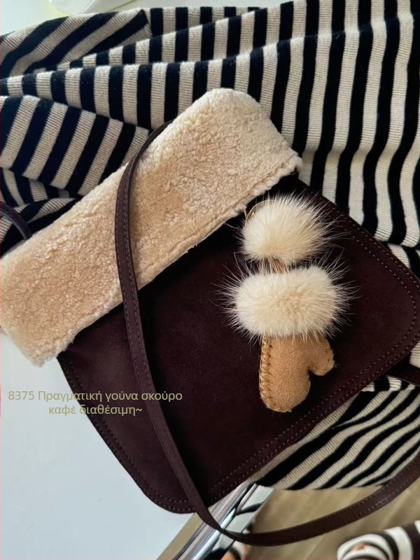 Τσάντα crossbody - γνήσιο δέρμα, οριζόντιο τετράγωνο σχήμα, μαγνητικό κούμπωμα, επένδυση κανβά, με μονό ιμάντα