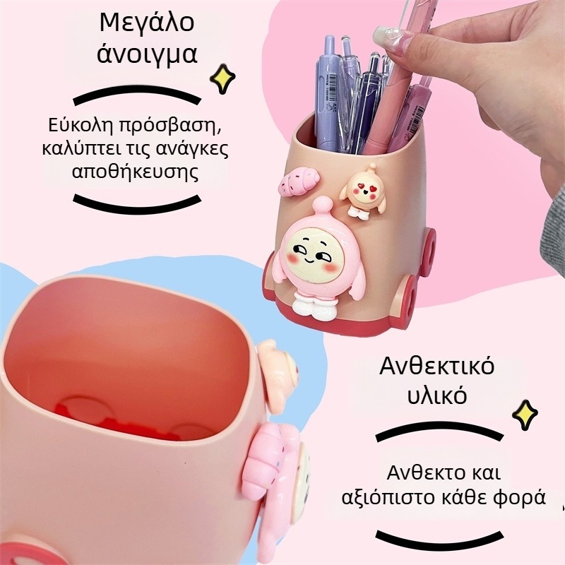 Δοχείο στυλό με μεγάλη χωρητικότητα, PVC, τετράγωνο σχήμα, μοντέλο 24120304