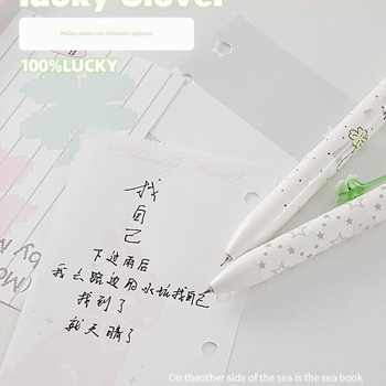 Σετ στυλό gel Lucky Star, σειρά Τετράφυλλο Τριφύλλι, IN στυλ, γλυκός μαθητής, μαύρο μελάνι για γραφή και υπογραφή