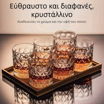 Σετ ποτηριών ουίσκι - γυαλί, 401–500 ml, 6–10 τεμάχια, μοντέρνο απλό στυλ, χαρτονένιο κουτί