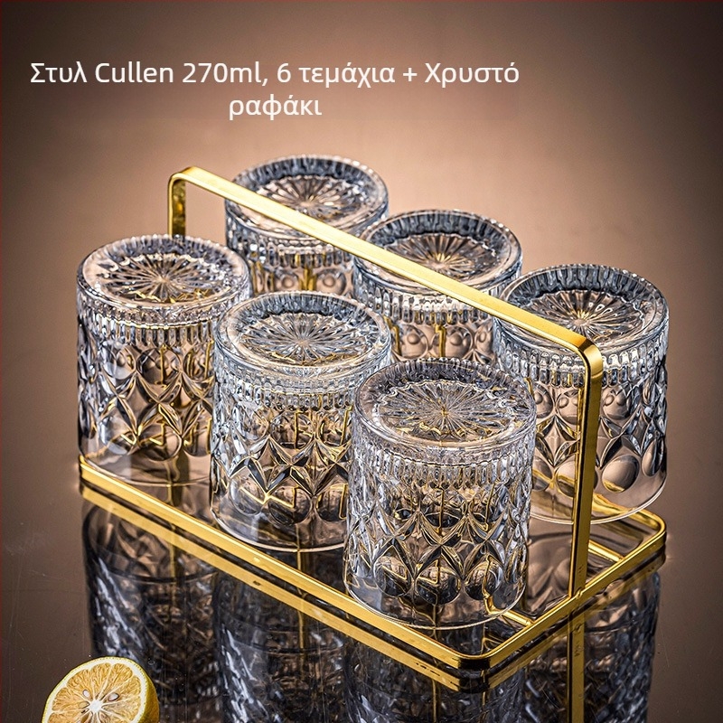 Σετ ποτηριών ουίσκι - γυαλί, 401–500 ml, 6–10 τεμάχια, μοντέρνο απλό στυλ, χαρτονένιο κουτί