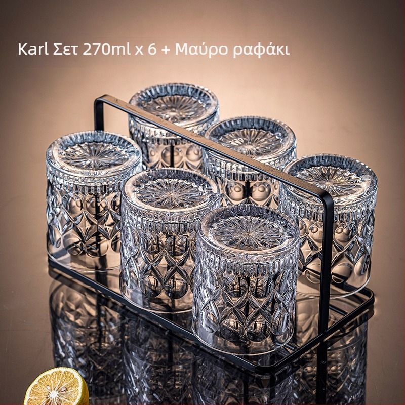 Σετ ποτηριών ουίσκι - γυαλί, 401–500 ml, 6–10 τεμάχια, μοντέρνο απλό στυλ, χαρτονένιο κουτί