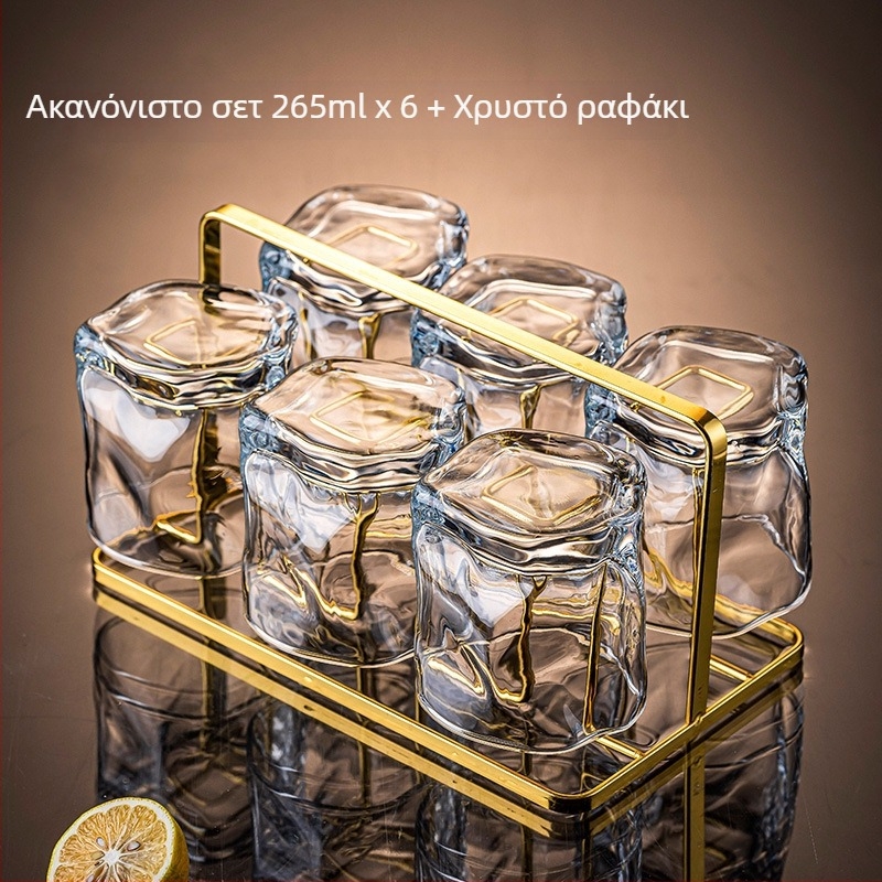 Σετ ποτηριών ουίσκι - γυαλί, 401–500 ml, 6–10 τεμάχια, μοντέρνο απλό στυλ, χαρτονένιο κουτί