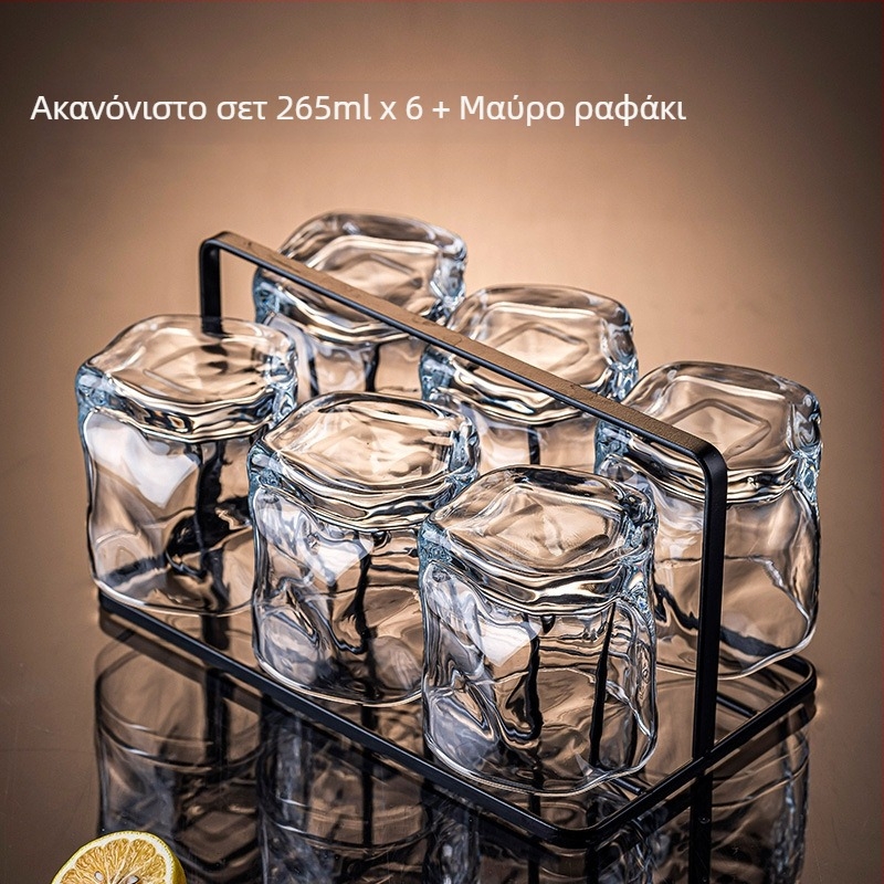 Σετ ποτηριών ουίσκι - γυαλί, 401–500 ml, 6–10 τεμάχια, μοντέρνο απλό στυλ, χαρτονένιο κουτί