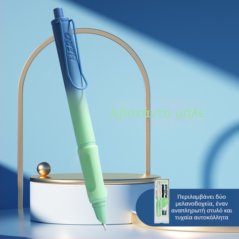 Πένα με μελάνι Hero 1355A για μαθητές 3ης–4ης τάξης (Μάρκα: Hero; Άκρη: Ιριδίου; Σύστημα παροχής μελανιού: σακος μελανιού; Σώμα: Πλαστικό; Μέγεθος ακίδας: 0,38 mm)