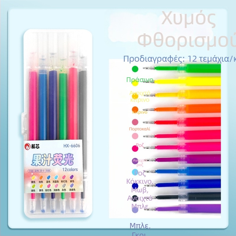 Αναπλήρωση με στυλό gel, γραμμή 0,7 mm, πλαστικό σώμα, συσκευασία σε κουτί, μάρκα Hundred Gold, κατάλληλη για χειρόγραφη χρήση