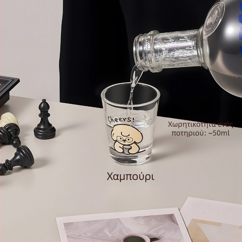 Σετ ποτηριών κρασιού, 4 τεμάχια με σχέδιο κουτάβι και γάτας, γυαλί σόδα-λίμη, χωρητικότητα 1–100 ml, φρέσκο και γλυκό στυλ, δυνατότητα εκτύπωσης λογοτύπου