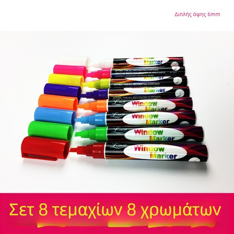 FL-001 Πλαστικός Διαγράψιμος Μαρκαδόρος για LED Φωτεινό Πίνακα, Μονόκεφαλος, Εκτύπωση Λογοτύπου OK