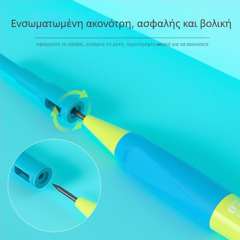 Cadwell 3.0 μηχανικό μολύβι με μαλακή λαβή και παχύτερο γραφίτη για μαθητές δημοτικού, σχεδιασμένο για διόρθωση της λαβής και εξάσκηση γραφής
