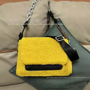 Τσάντα Tote street style με φερμουάρ, βελούδινη επένδυση, οριζόντιο τετράγωνο σχήμα, διπλοί ιμάντες ώμου
