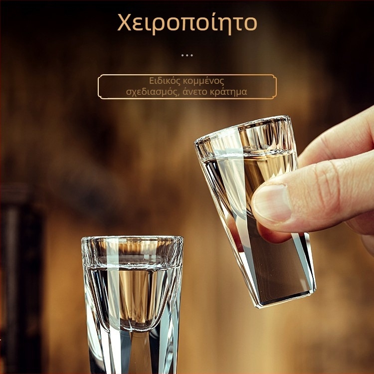 Σετ ποτηριών για πνεύματα από κρύσταλλο, μοντέρνο μινιμαλιστικό στυλ, 3 τεμάχια, χωρητικότητα 1-100 ml