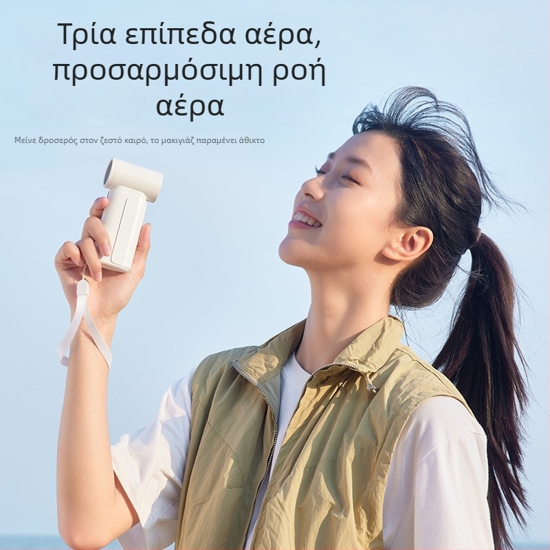 Εξωτερικός μικρός φορητός ανεμιστήρας τσέπης USB επαναφορτιζόμενος, 5 λεπίδες, 3 ταχύτητες, brushless κινητήρας, ABS περίβλημα, μπαταρία 2000-4000mAh