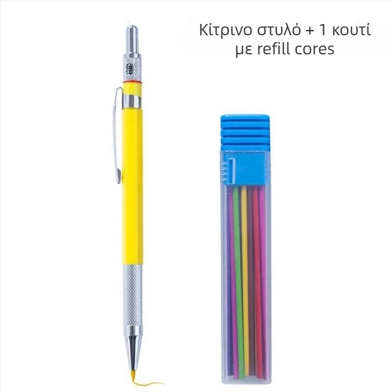 Μοναδικό μεταλλικό μηχανικό μολύβι με σταθερό μηχανισμό και πυρήνα γραφίτη για γραφή και σχέδιο
