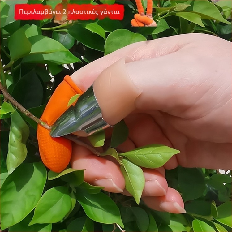 Ανοξείδωτος προστατευτής δακτύλου – Πολυλειτουργικό εργαλείο νυχιών με μαχαίρι για συλλογή φασολιών και αποφλοίωση λαχανικών