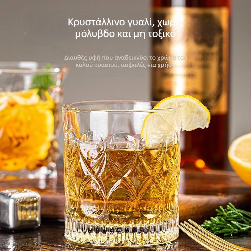 Σετ ποτηριών ουίσκι από κρύσταλλο γυαλί, μοντέρνος μινιμαλισμός; χωρητικότητα 301-400 ml; περισσότερα από 10 τεμάχια; δυνατότητα εκτύπωσης λογότυπου