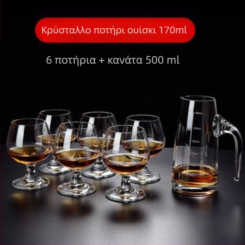 Unique σετ ποτηριών για πνευματώδη ποτά από κρύσταλλο χωρίς μόλυβδο — χωρητικότητα 1000 ml+, απλό στυλ