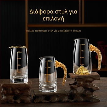 Σετ ποτηριών shot με σχέδιο φολιού, από κρυστάλλινο γυαλί, λαμπερό στιλ πολυτελείας ρετρό, 6–10 τεμάχια, Bangbeibei WWWS-4, με θήκη για ποτήρια