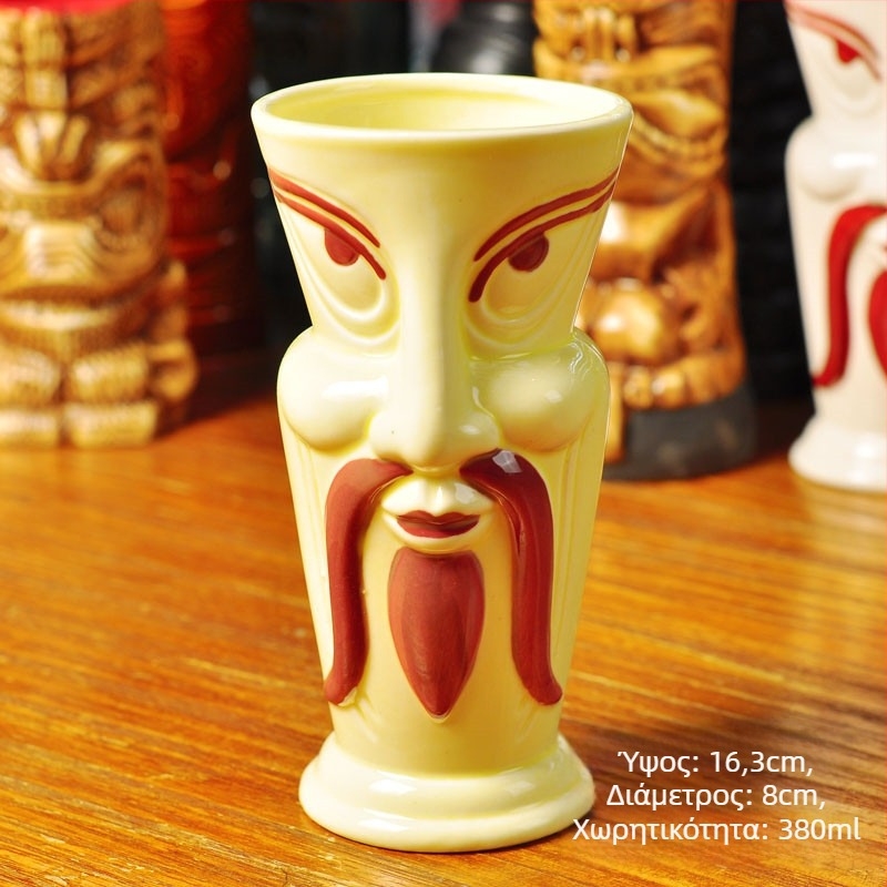 TIKI κεραμικό κύπελλο κοκτέιλ με σχέδιο κρανίου, μοντέρνος μινιμαλιστικός σχεδιασμός, 200 g