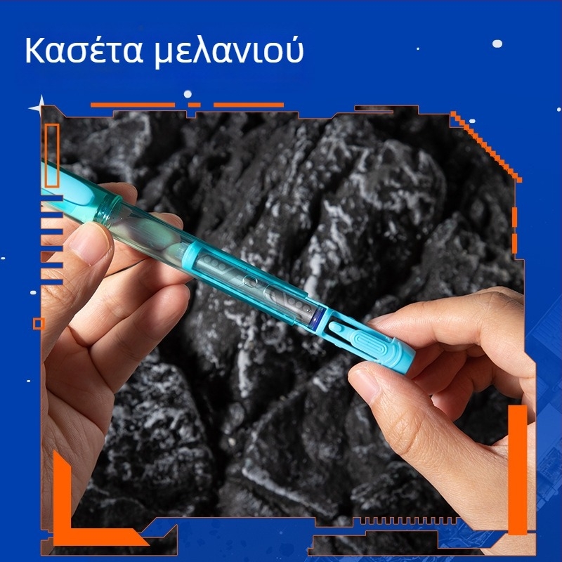 Deli εξάγωνη μαθητική στυλογράφος Πολεμιστής Παλμός, για τετάρτη τάξη, πρακτική γραφή, με εύκολο καθάρισμα μελανιού και εναλλάξιμα εξαρτήματα