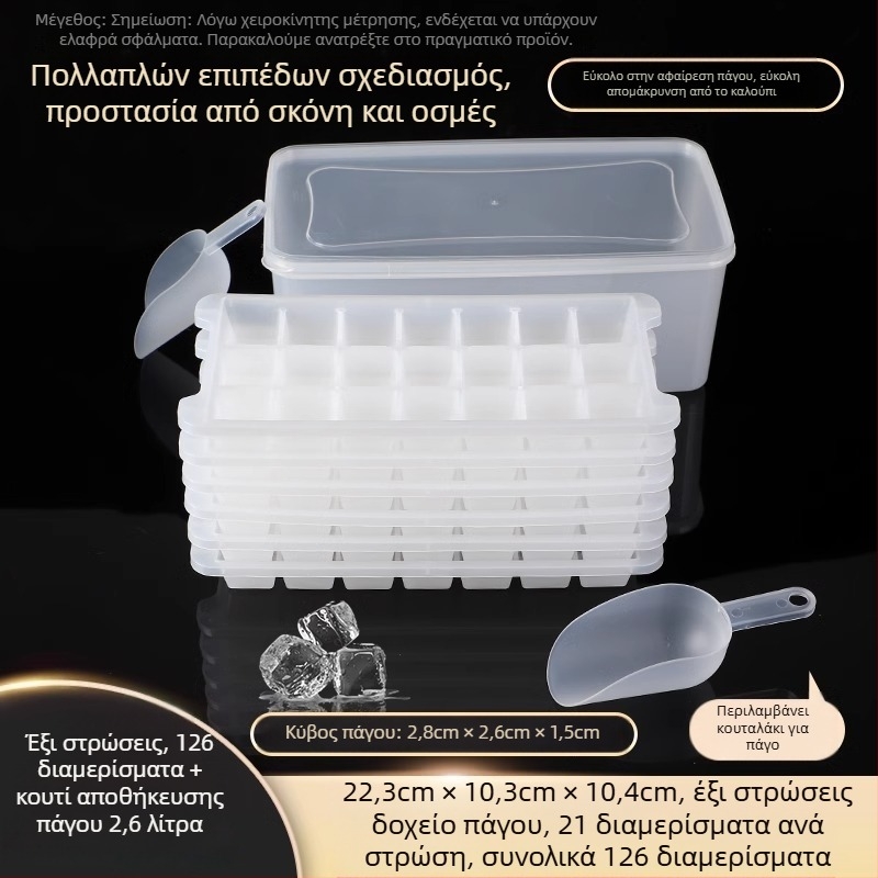 Φόρμα κύβων πάγου από PP, ποιότητας τροφίμων, 32 κοιλότητες, εύκολη απελευθέρωση