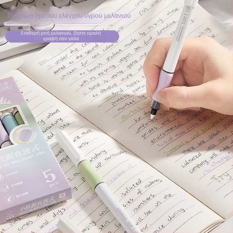 Kappa bear στυλό ballpoint με υγρή μελάνη – μαύρο και κόκκινο, ακίδα-άκρη, γρήγορο στέγνωμα, για εξάσκηση σε εξετάσεις και διορθώσεις από τον δάσκαλο