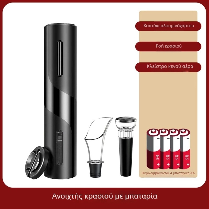 Αυτόματος Ανοικτήρας Μπουκαλιών Κρασιού Κόκκινου Με Σώμα Από Μπαμπού