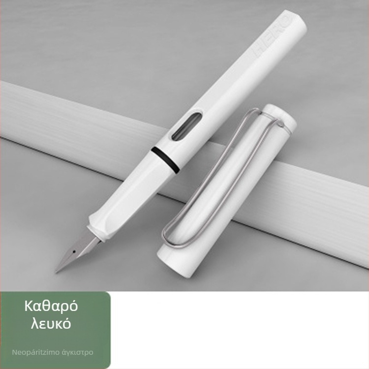 Φοιτητική γραφική πένα 004 με ακίδα ιριδίου και ανοξείδωτο χάλυβα 304; σύστημα μελάνης ευθείας ροής; πλαστικό σώμα; συσκευασία Opp bag