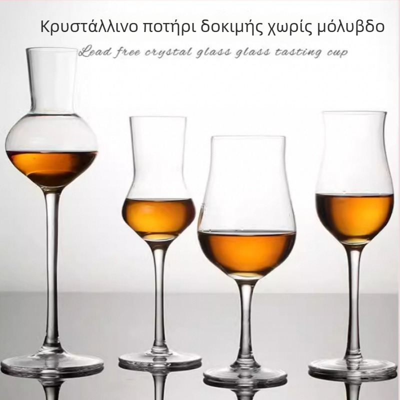 Κρυστάλλινο ποτήρι κρασιού, σχέδιο τουλιπώδους σχήματος, χωρητικότητα 101–200 ml, μοντέρνα απλότητα, δυνατότητα εκτύπωσης λογότυπου, συσκευασμένο σε χαρτοκιβώτιο