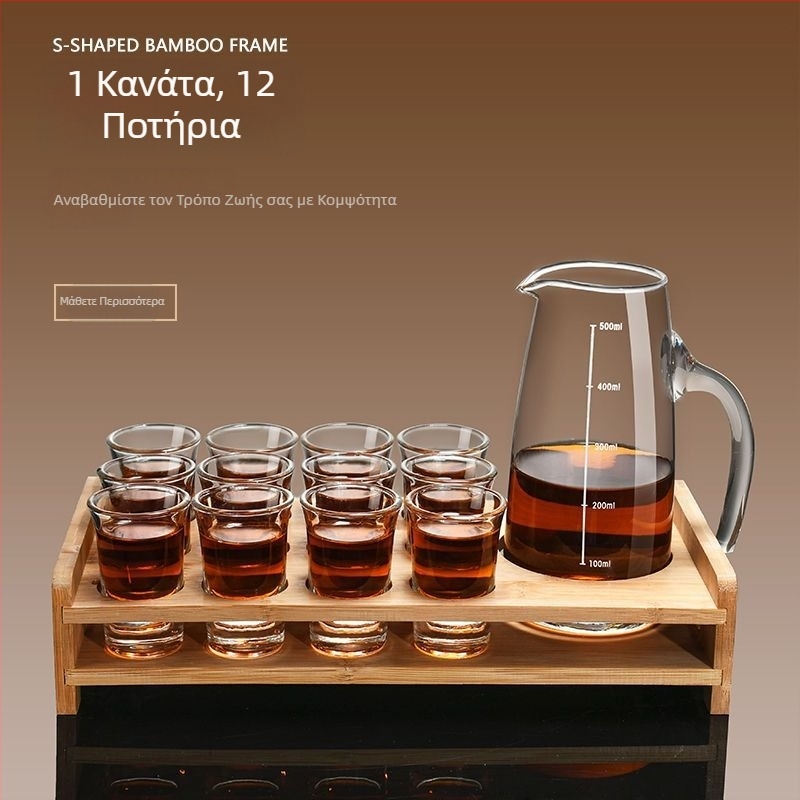 Σετ διανομής κρασιού και ποτηριών ποτών με μετρήσεις, για οικιακή χρήση, μικρά μπουκάλια και ποτήρια, κατάλληλο για εστιατόρια