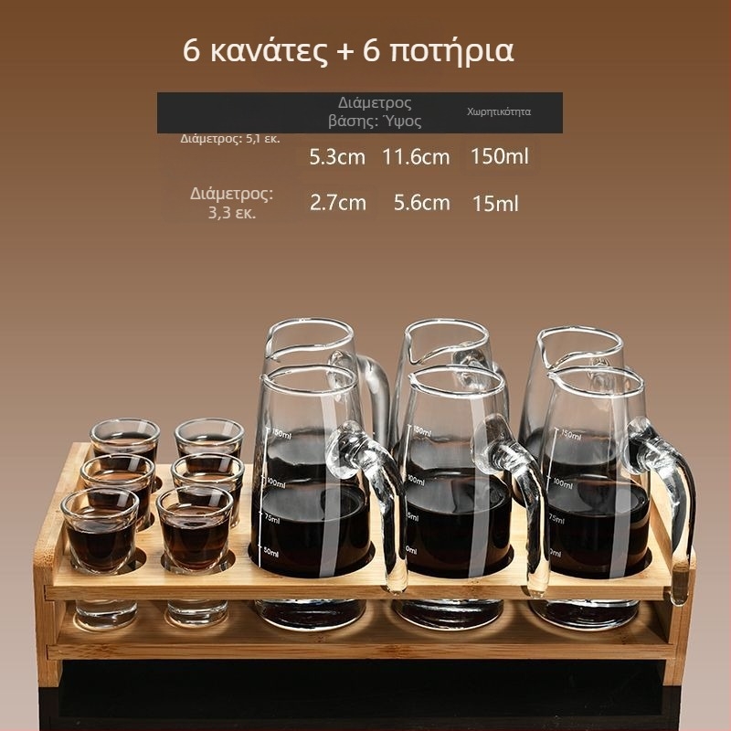 Σετ διανομής κρασιού και ποτηριών ποτών με μετρήσεις, για οικιακή χρήση, μικρά μπουκάλια και ποτήρια, κατάλληλο για εστιατόρια