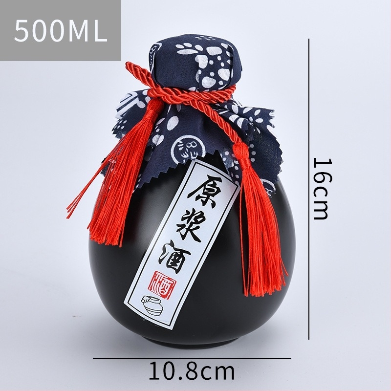 Κεραμική φιάλη ποτών από την Yaojing — ρετρό στυλ με ελαφρύ πολυτελές φινίρισμα, σφραγισμένη φιάλη κρασιού με λαβή, μονή συσκευασία, ανώτερη ποιότητα