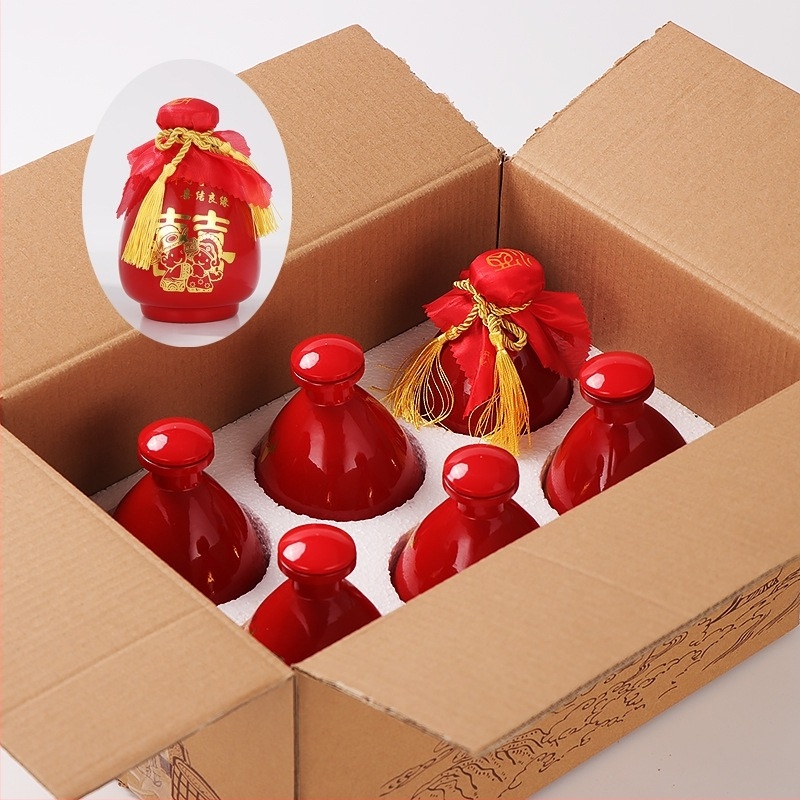Κεραμική φιάλη ποτών από την Yaojing — ρετρό στυλ με ελαφρύ πολυτελές φινίρισμα, σφραγισμένη φιάλη κρασιού με λαβή, μονή συσκευασία, ανώτερη ποιότητα