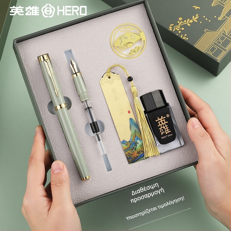 Στυλό HERO 1530, νίβ ιριδίου, ροταϊκό σύστημα τροφοδοσίας μελανιού, σετ δώρου (Μάρκα: HERO; Μοντέλο: 1530; Νίβ: Ιριδίου; Σύστημα τροφοδοσίας: Ροταϊκό)