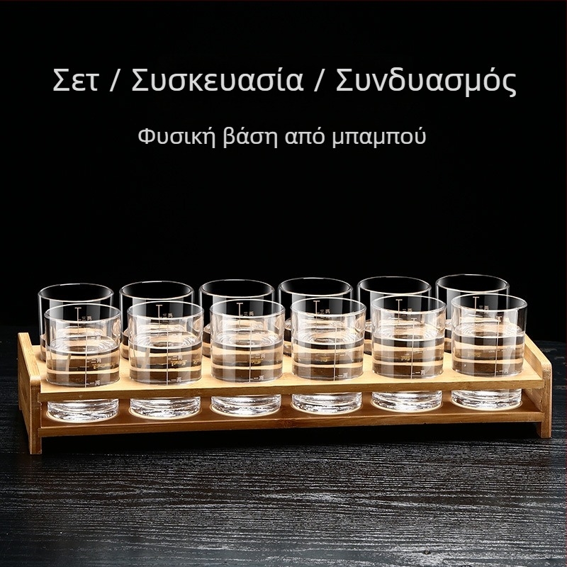 Σετ ποτηριών ουίσκι από θερμοανθεκτικό γυαλί, χωρητικότητας 101–200 ml, με τυπωμένο λογότυπο, συσκευασία σε χάρτινο κουτί
