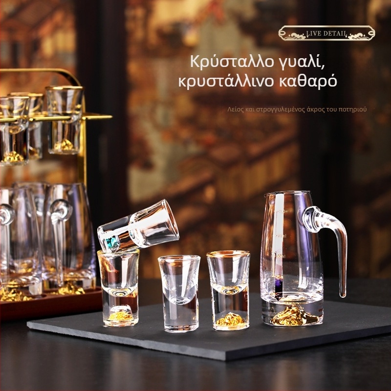 Σετ ποτηριών κρασιού από κρύσταλλο γυαλί – Weimu, χωρητικότητα 1-100 ml, στυλ εθνικής μόδας, με λογότυπο
