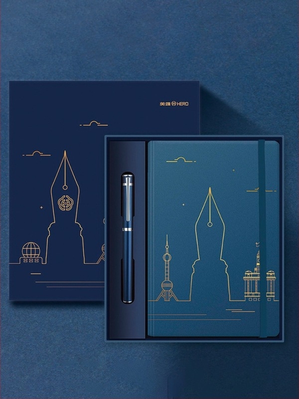 HERO Explorer fountain pen σετ δώρου, μεταλλικό σώμα, nib από ιρίδιο, εναλλάξιμος θύλακας μελανιού, κατάλληλο για επιχειρηματικά δώρα