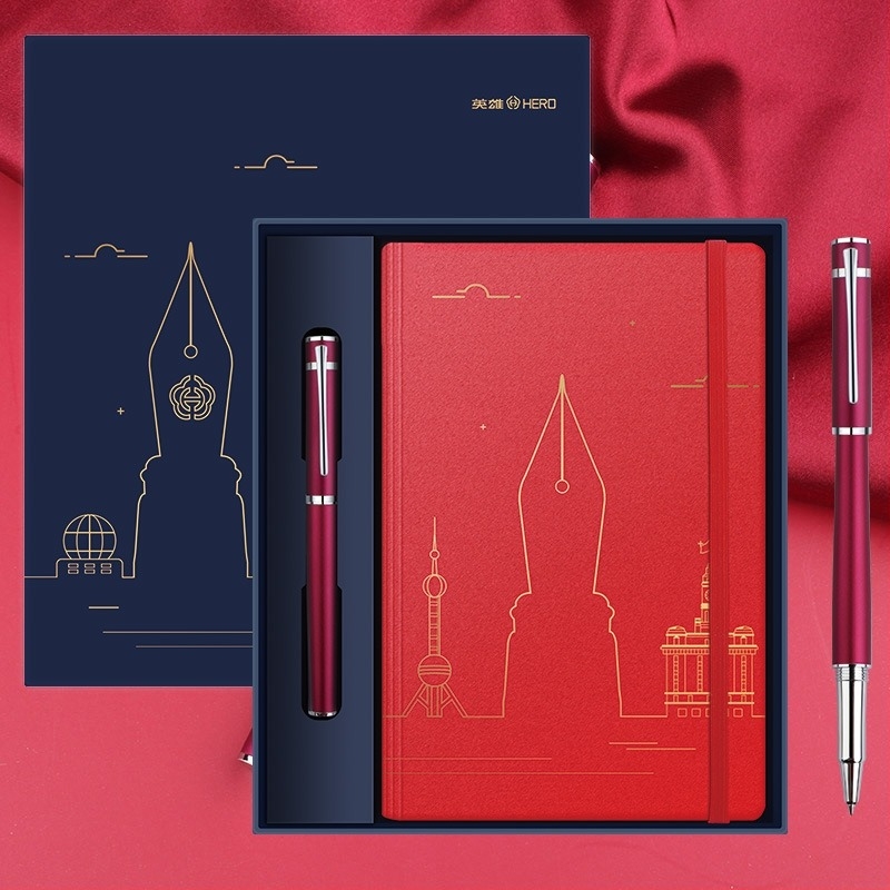 HERO Explorer fountain pen σετ δώρου, μεταλλικό σώμα, nib από ιρίδιο, εναλλάξιμος θύλακας μελανιού, κατάλληλο για επιχειρηματικά δώρα