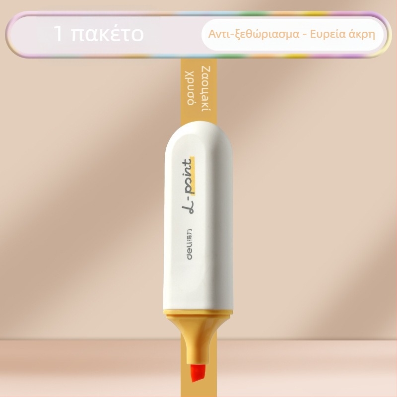 Deli highlighter για μαθητές – 12 τεμ., κεκλιμένη άκρη, πλαστικό περίβλημα, μοντέλο Dl-ygb-04620, μη διαγράψιμο
