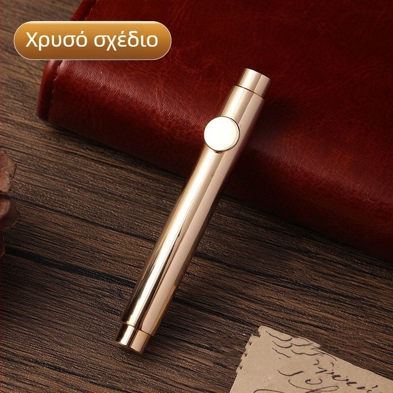 Διεθνές ρετρό μπρούντζινο στυλό τσέπης – μίνι, φορητό για ταξίδια και καλλιγραφία, προσωποποιημένο