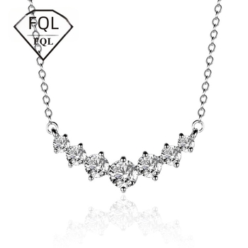 Κολιέ Moissanite επτά αστέρων, κορεατικό στυλ, λευκό χαλκός, αλυσίδα με κυματισμό νερού, κρεμαστό σε ευθεία σειρά, μονοεπίπεδο, διαθέσιμη προσαρμογή