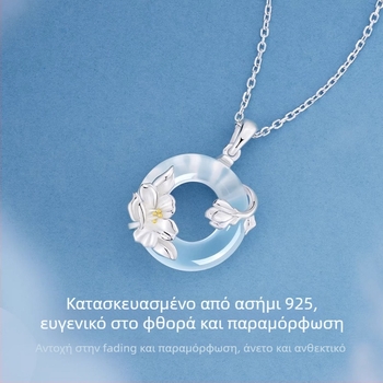Κολιέ από ασήμι S925 με καμέλια, σχήμα λουλουδιού, αλυσίδα Flash O, ελαφρύ πολυτελές στυλ για γυναίκες