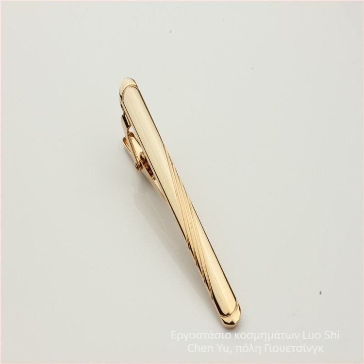 Chen Yu Χαλκός κλιπ γραβάτας με γεωμετρικό σχέδιο και λεπτομέρεια λουλουδιού στον γιακά