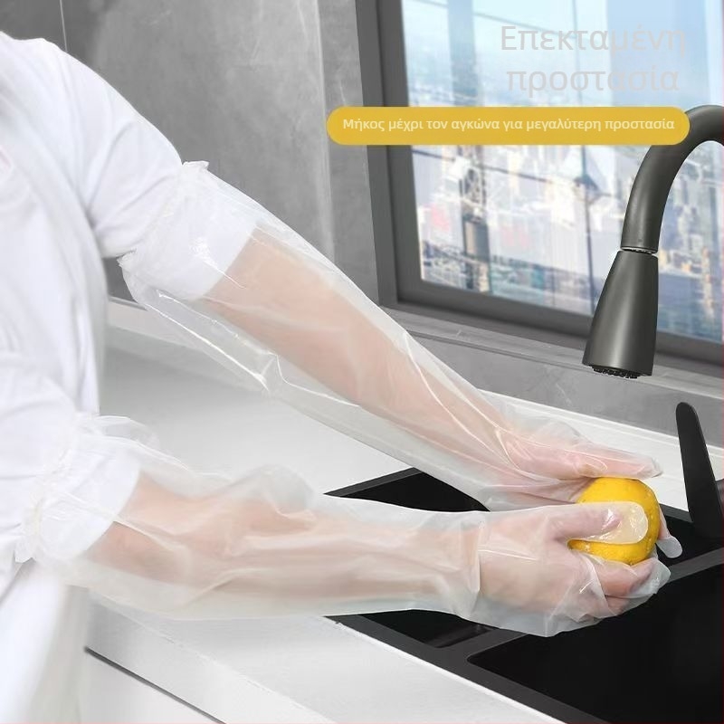 Μίας χρήσης πλαστικές γάντες, παχύτερες, διαφανείς, υλικό CPE, συσκευασία 100 τεμάχια