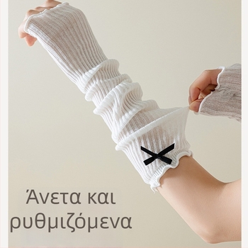 Γυναικείοι ανάλαφροι υπερλεπτοί γάντες μισού μανικιού με κέντημα φιόγγου